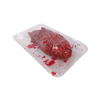 

1PC Horror Bloody Fake Severed Heart with Dish Tool Broken Heart Prank Trick Halloween Party Props