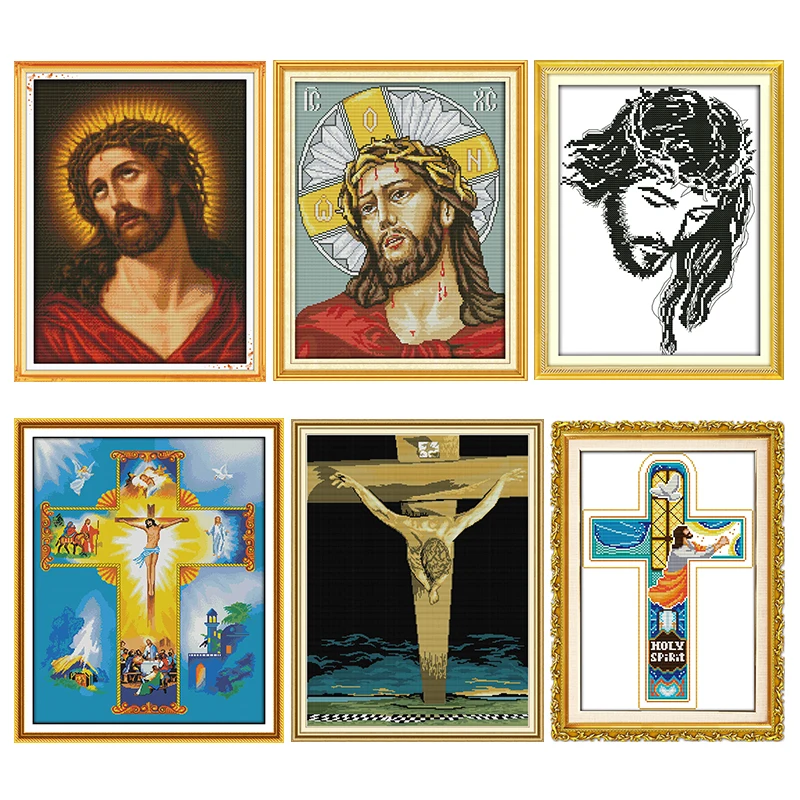 Cross Stitch Kits The Crucifixion of Jesus Stamped Patterns Counted 11CT 14CT  Printed Handmade Needlework Embroidery Decor Sets - AliExpress Home  Garden