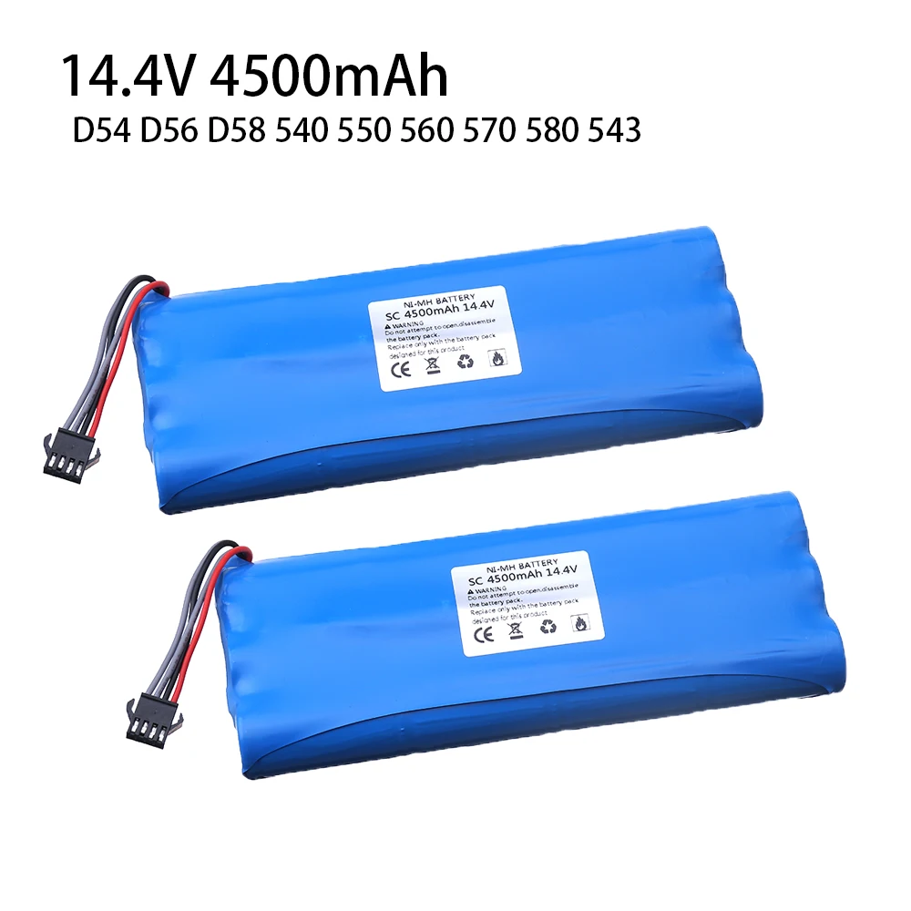 

2pcs 14.4V Rechargeable Ni-Mh Battery Pack Vacumm Cleaner 4500Mah For Ecovacs Deebot D54 D56 D58 Deepoo 540 550 560 570 580 543