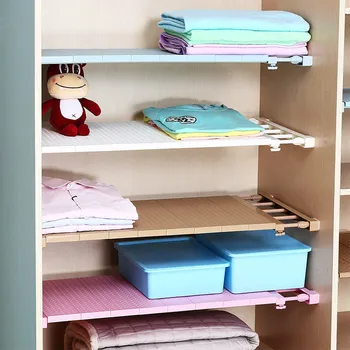 

Multifunctional telescopic layered rack stainless steel storage rack Wardrobe holder telescopic shelf scope with wide35cm