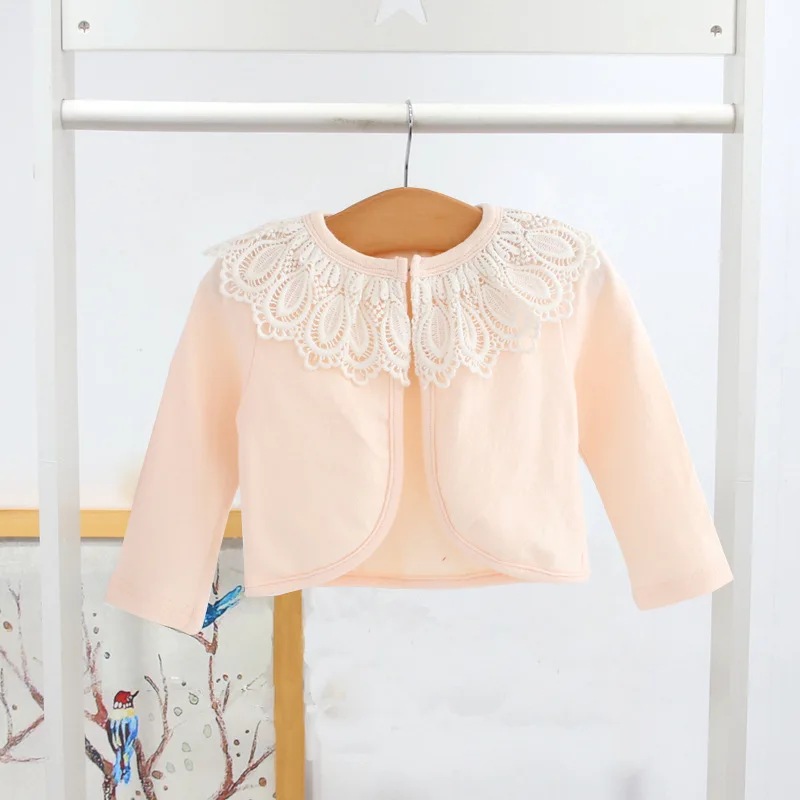 

Girls' Shawl Idea Fish Brand 0-3-Year-Old Korean-style Air Conditioner Small Coat Phoenix Tail Lace Collar D1302