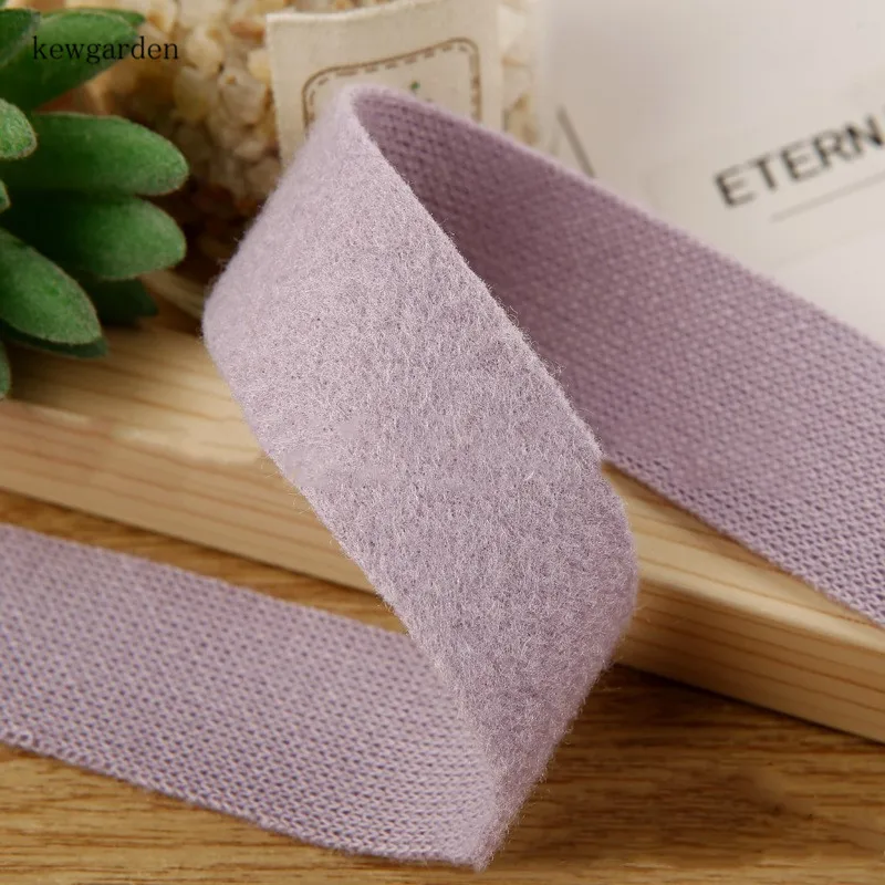 Kewgarden DIY бант аксессуары для волос вручную изготовленная лента " 1" 50 мм 25 мм 10 мм плюшевая шерсть ткань лента тесьма 10 ярдов - Цвет: Светло-фиолетовый