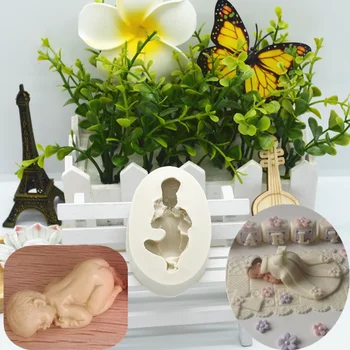 

Lying down boy Silicone mold cake Chocolate lace decoration DIY design Pastry dessert Fondant mold Resin kitchen tool for Baking