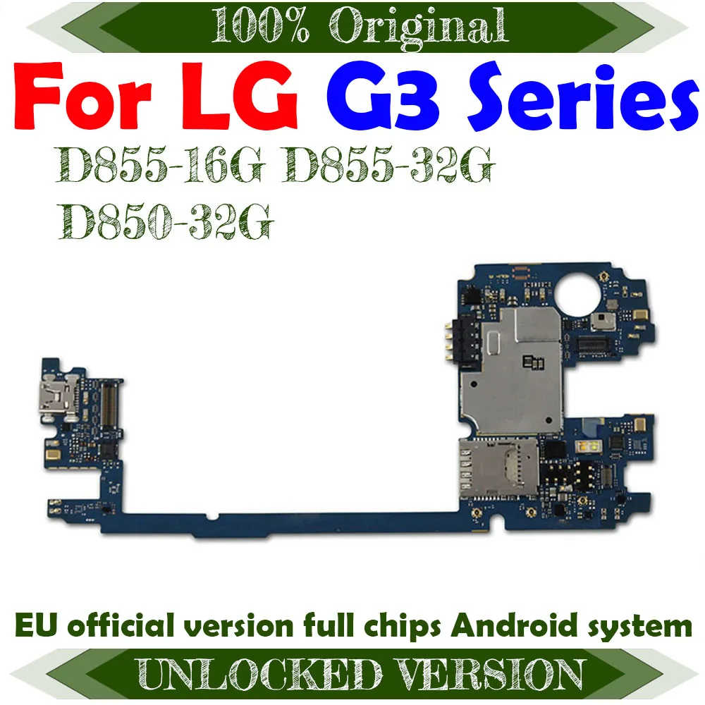 Оригинальная разблокированная материнская плата для LG G3 D855 16 ГБ с чипами D850 D852 32