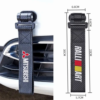 

Tow Rope Car Carbon Fiber Decoration for Mitsubishi RALLIART ASX Lancer Pajero Outlander Eclipse Galant Car Belt Sticker Strap