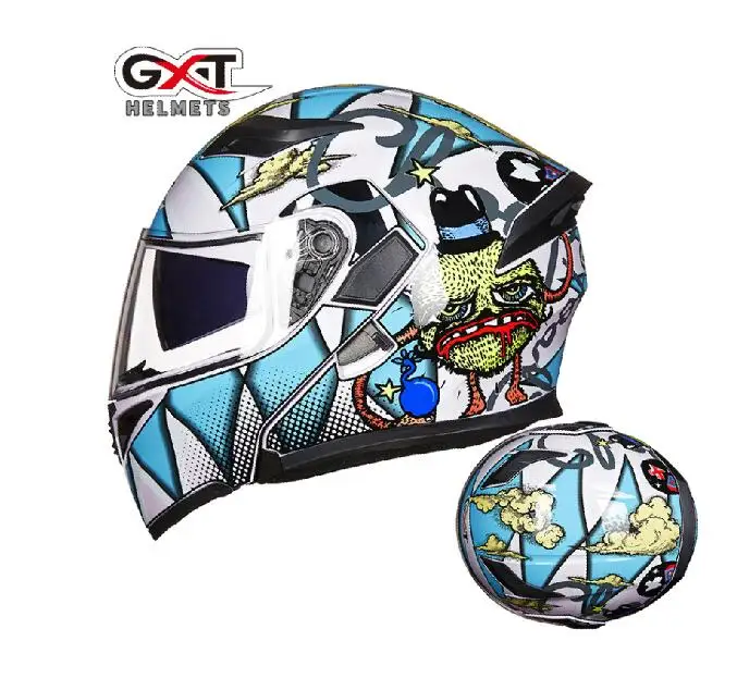 1 GXT мотоциклетный шлем флип-ап шлем для мотокросса Capacete da Motocicleta мотошлем шлем Doublel объектив гоночный шлем для верховой езды - Цвет: 1