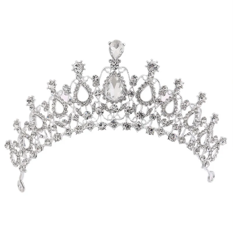 

linglewei 2019 High grade European and American crown alloy Rhinestone Bridal headdress