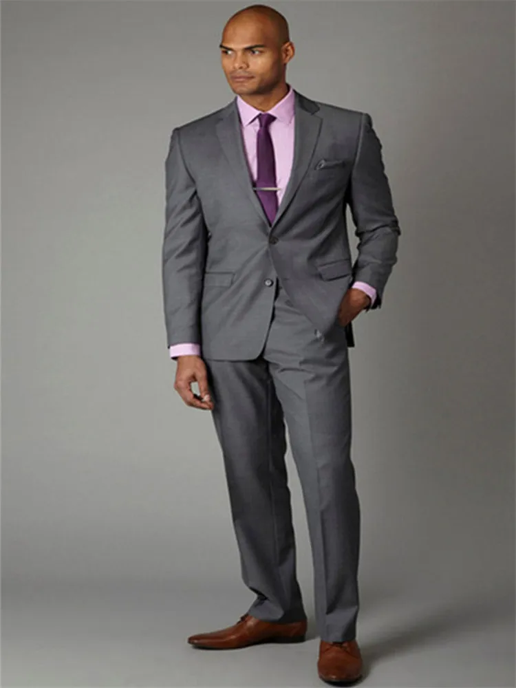 Мужской костюм Smolking Noivo Terno Slim Fit Easculino, вечерние костюмы для мужчин, серый смокинг для жениха, костюм с двумя кнопками, Лучший Человек Pro