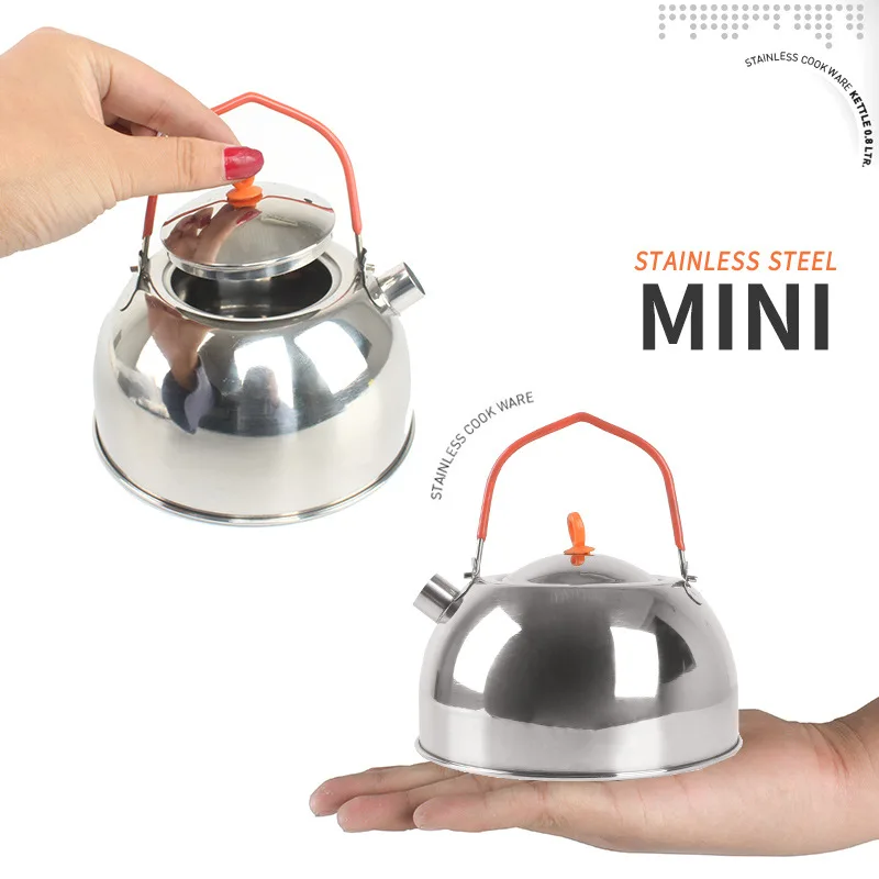 

Outdoor Camping travel 304 Stainless Steel Kettle Mini Kettle Camping Picnic Mountaineering Fishing Coffee Pot Portable Tea Pot