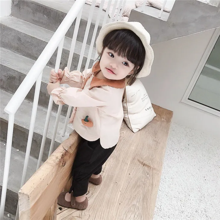 Special Section Rebate Does Not Change Cy-2910 Spring Korean-style-Year-Old Baby Girls Childrenswear Pocket Shirt Recruit