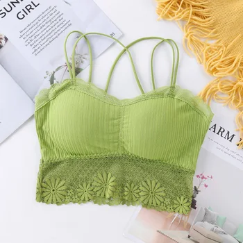 

Comfortable New Fashion Lace Crop Top Women Tube Top Sexy Lingerie Lace Underwear Wire Free Intimates Women Wrap Top