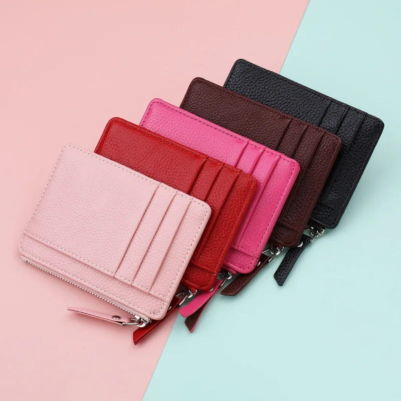 1PC Small Wallet Credit Multi-Card Holders Package Fashion PU Function Zipper Ultra-Thin Organizer Case Student Women Coin Purse