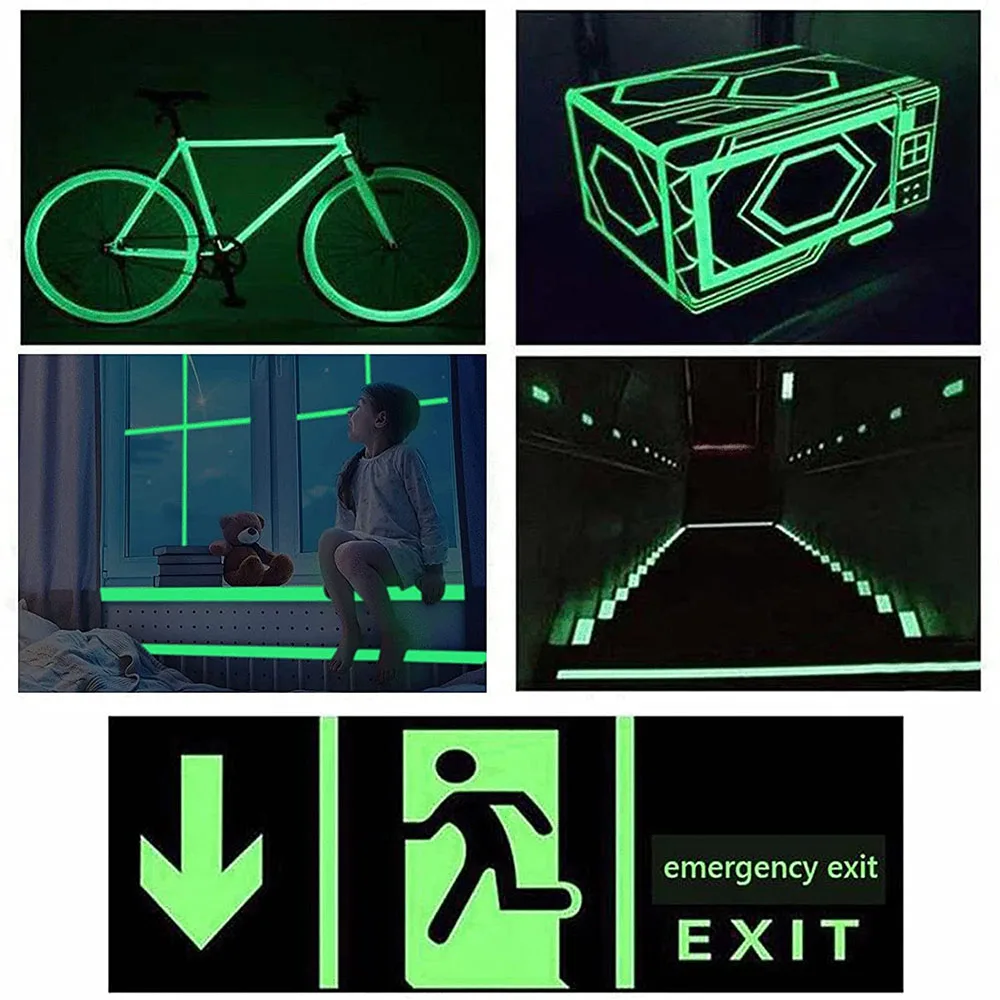 Self-adhesive Luminous Tape Glow In The Dark Tape Emergency In The Dark Afety Stage Stickers Home Party Supplies Decor Warn fluorescent tape luminous tape