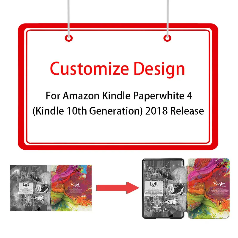 MTT тонкий из искусственной кожи чехол для Amazon Kindle Paperwhite 4 10th версия Флип Стенд Smart Cover с рисунком защитный чехол для планшета - Цвет: Custom Design