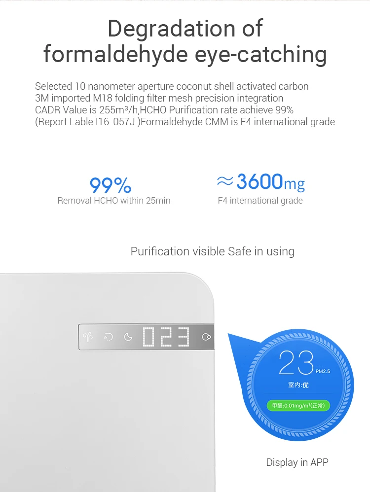 BAOMI 2 Generation Pro очиститель воздуха в дополнение к Aldehydes Подержанный дым PM2.5 отрицательный ионный кислородный бар немой для дома