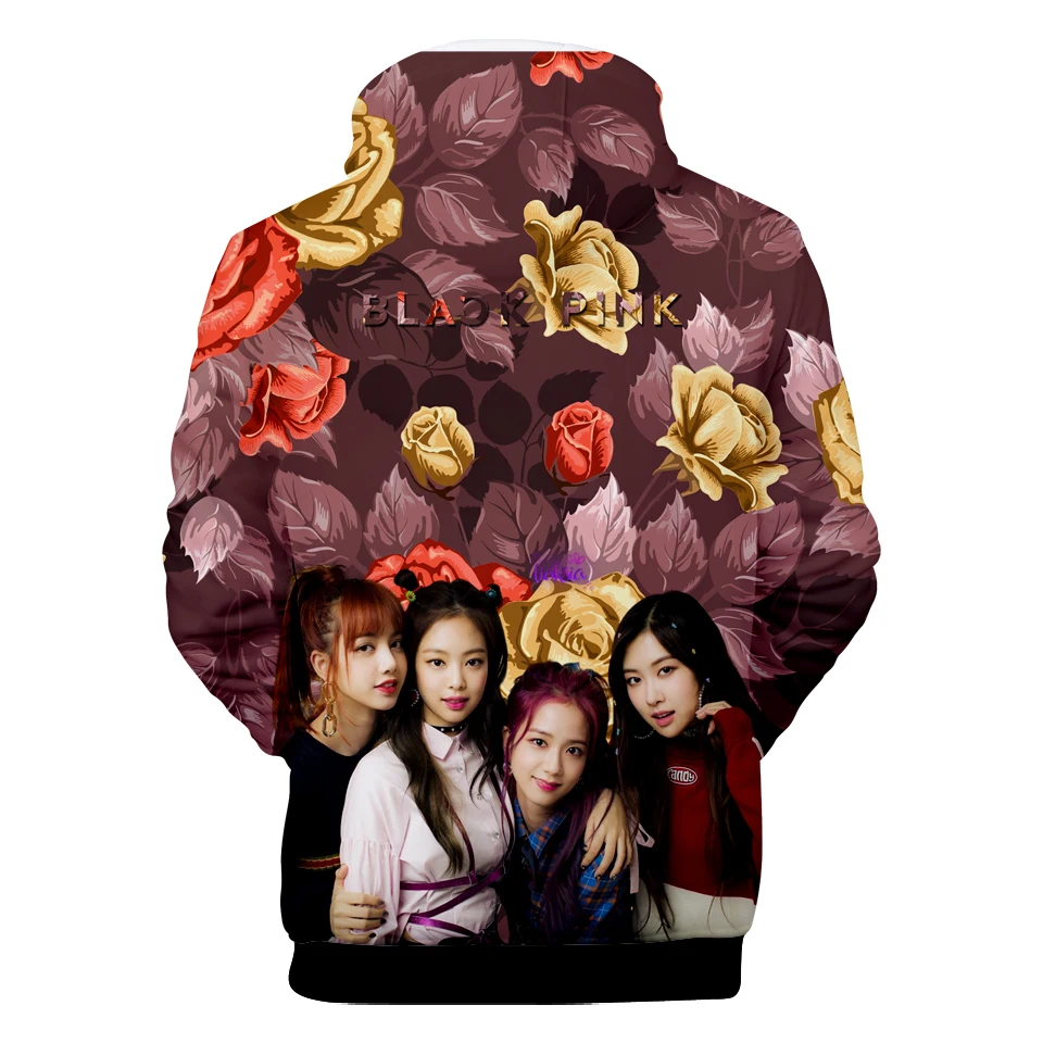 Горячая распродажа корейских идол BlackPink 3D толстовки мужские и женские осенние модные повседневные толстовки в стиле хип-хоп черные розовые толстовки с 3D принтом пальто