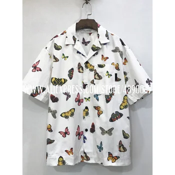 

High quality printed shirt Butterfly print basic casual Loose tops short sleeve tops Women's 2020 new Cotton shirt
