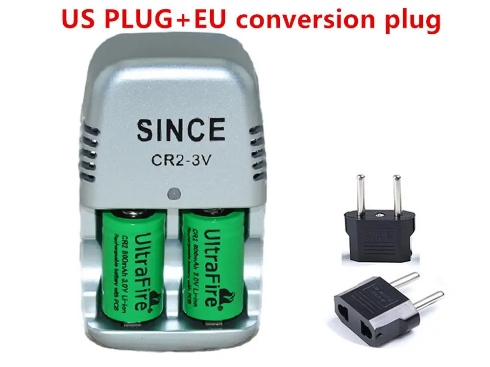 2 шт. 15270 CR2 800mAh батарея+ 3V CR2 зарядное устройство, литиевая батарея, перезаряжаемые батареи, цифровая камера, сделано из специального - Цвет: 2 battery EU charger