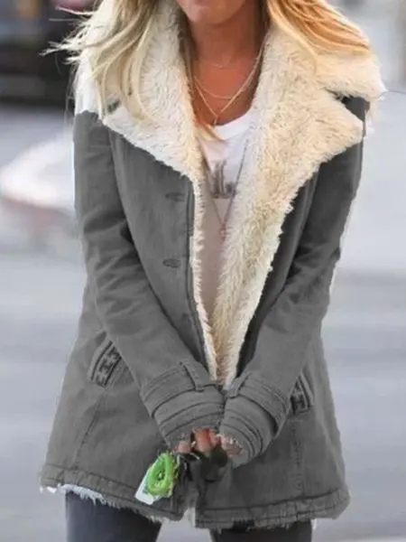 WEPBEL зимние ретро куртки из овечьей шерсти свободные лацканы с длинными рукавами плюс бархатная куртка женская зимняя утолщенная теплая уличная хлопковая куртка