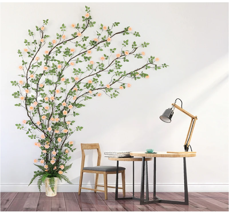 CHENCHENG, 1,5 м, искусственная Цветочная лоза, розы, искусственные шелковые магнолии, цветы для дома, свадьбы, украшение на стену, сиреневый цветок