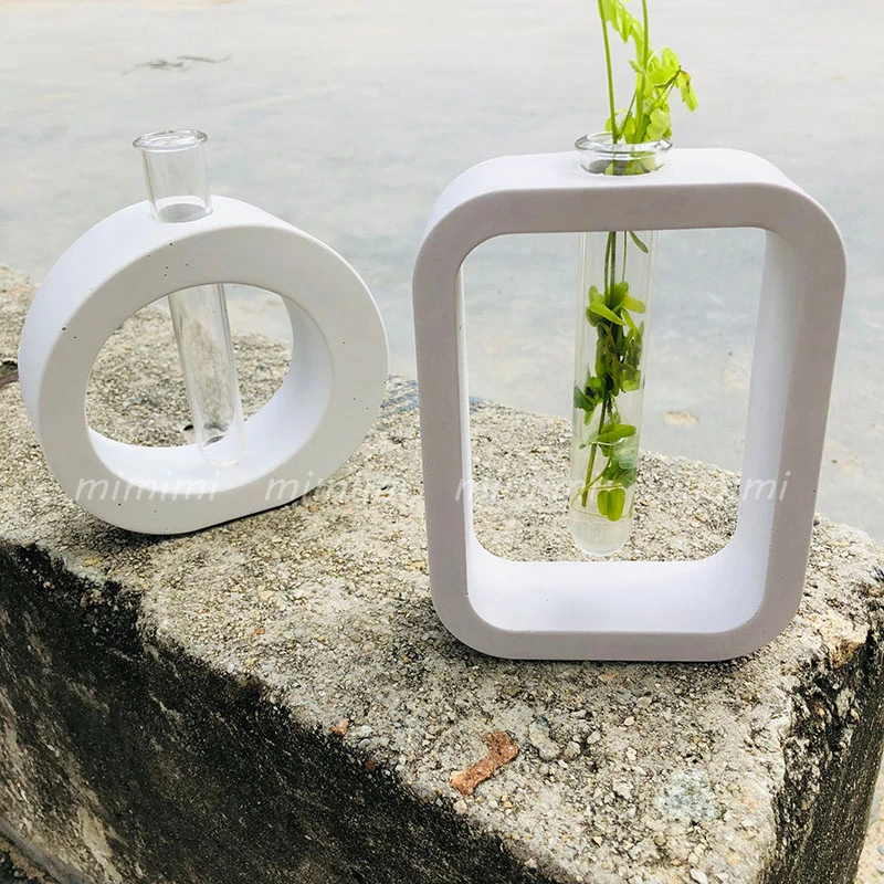 Simple Flower Vase Branch Hydroponic Flower Silicone Mold Acrylic Tube Concrete Flower Stand Mold Clay Epoxy Resin Epoxy Mold