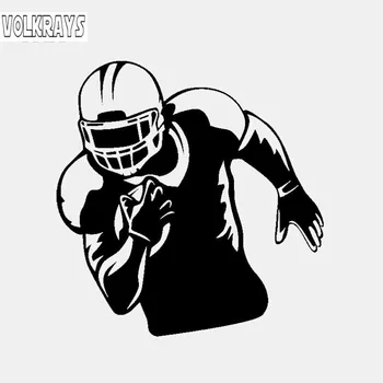 

Volkrays Cartoon Car Sticker American Football Player Sports Helmet Accessories Reflective Vinyl Decal Black/Silver,14cm*13cm