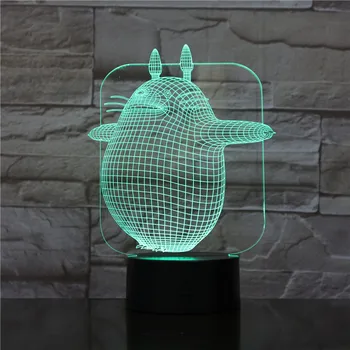 

7 Color Change LED 3D Animal Penguin Night Light Table Desk Lamp Acrylic Flat ABS Base USB Charger Home Decor Toy Brithday 1541