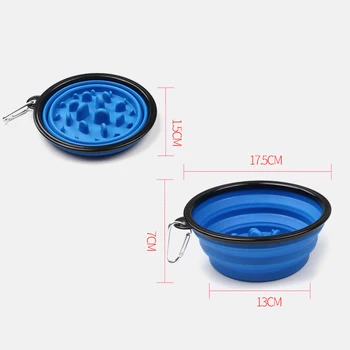 Portable Dog cat feeding food amp watering Slow Eating Bowls Foldable Pet Feeder Durable Preventing