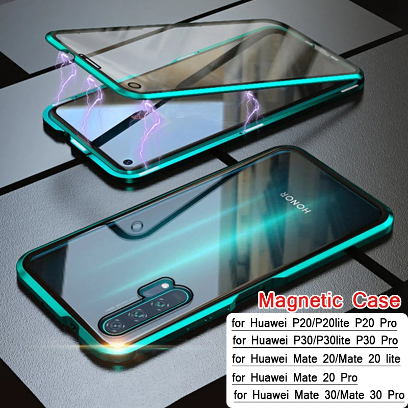 360 магнитный чехол для huawei mate 30 pro 20 lite Защитная крышка экрана P30 P20 полное покрытие