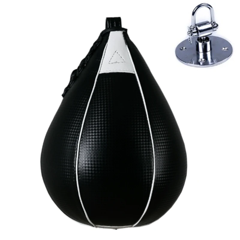 Boxing Pear Shape Speed Ball Swivel Punch Bag Punching Exercise Bag Faux Leather 