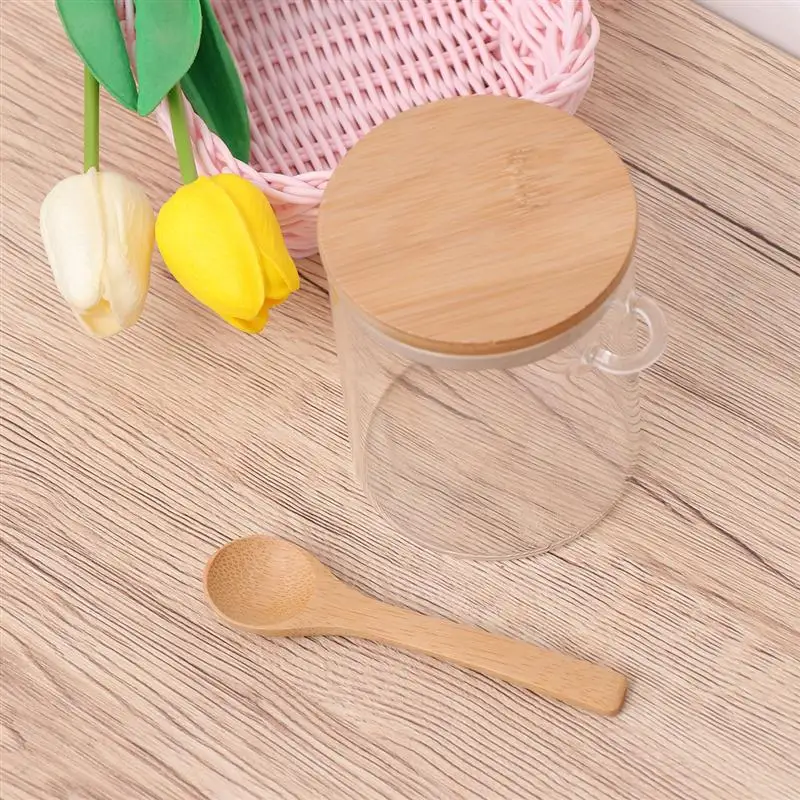 1 шт. стеклянная банка прозрачный герметичный контейнер с крышкой и ложкой для