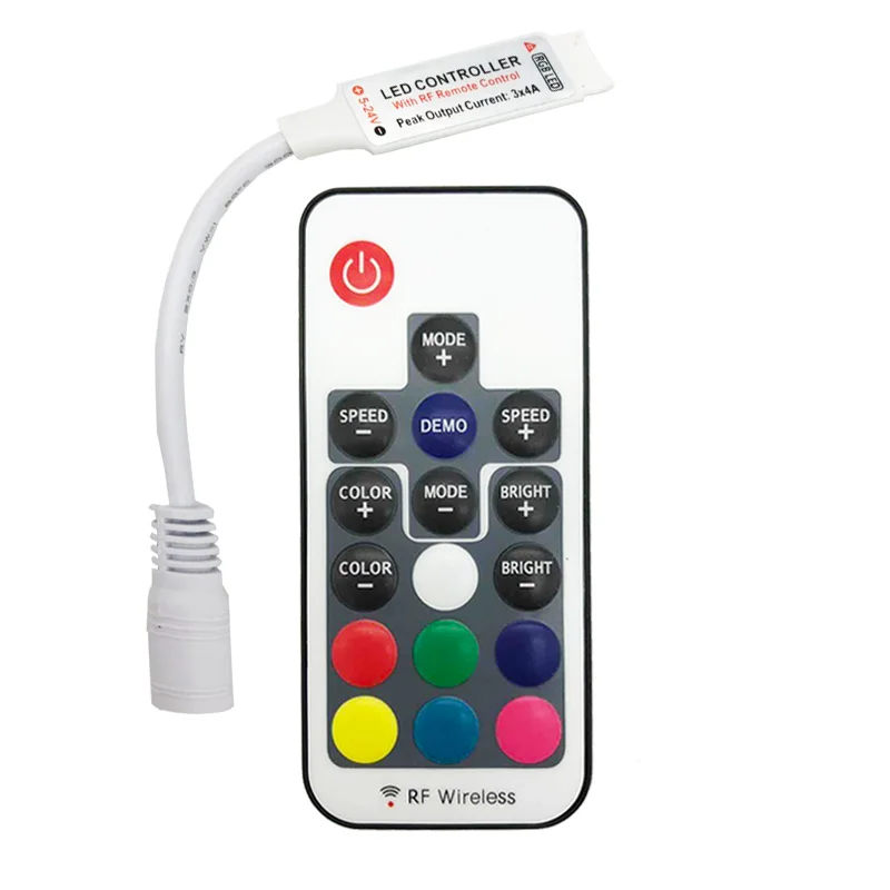 17 ключей RF беспроводной контроллер с 4pin DC мини Led RGB пульт дистанционного