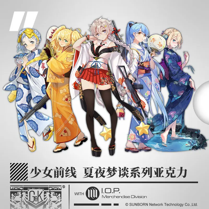 Hot Game Girls Frontline QTS ADS M249 G36 Bathrobe Theme Cosplay Desk Acrylic Stand Figure Model Plate Decor Collectible Gifts