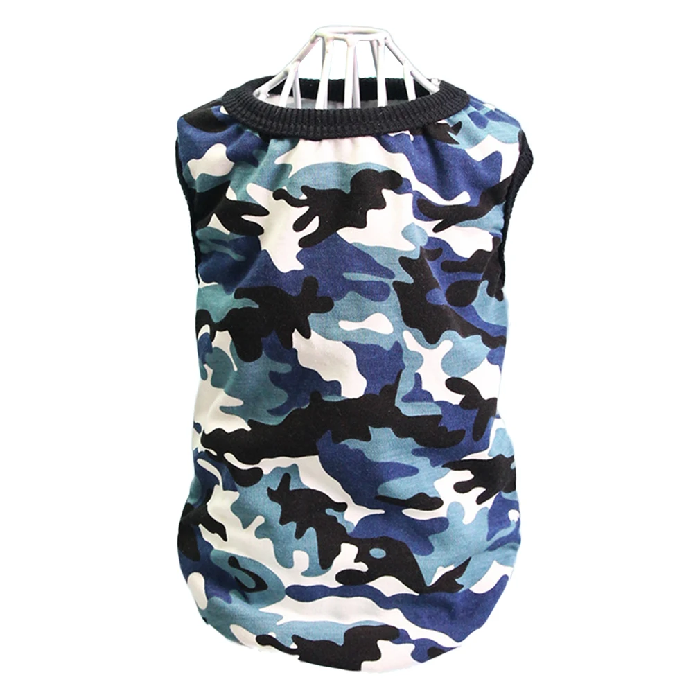 blue and white Плюшевая Одежда для собак, домашних животных, камуфляжный костюм, дышащее мягкое пальто, теплая одежда из хлопка и полиэстера, много размеров, 4 цвета, удобная - Цвет: blue and white