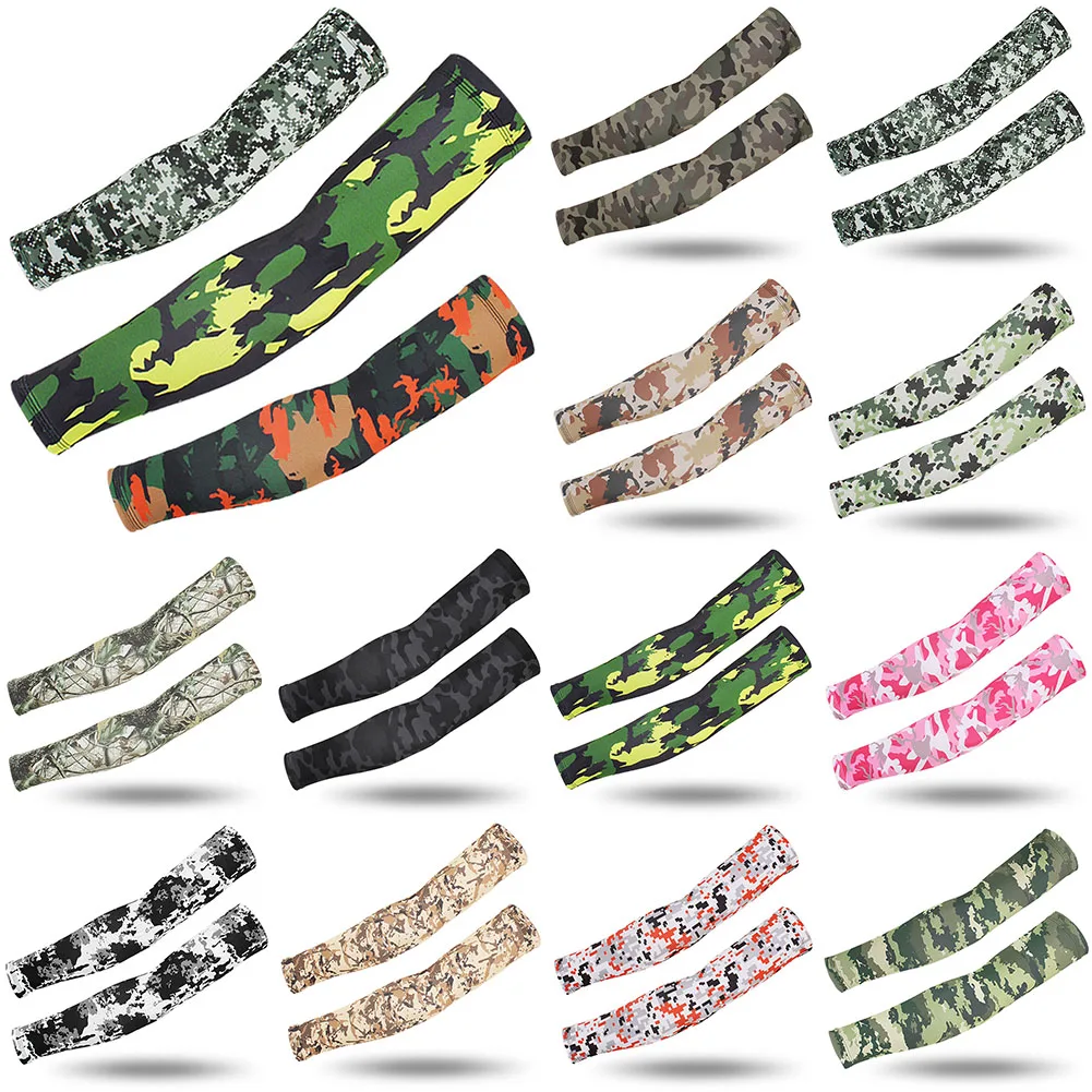 

1 Pair Camouflage Fishing Camping Cycling Arm Warmers Sports Uv Protection Arm Sleeves Sunscreen Riding Arm Covers