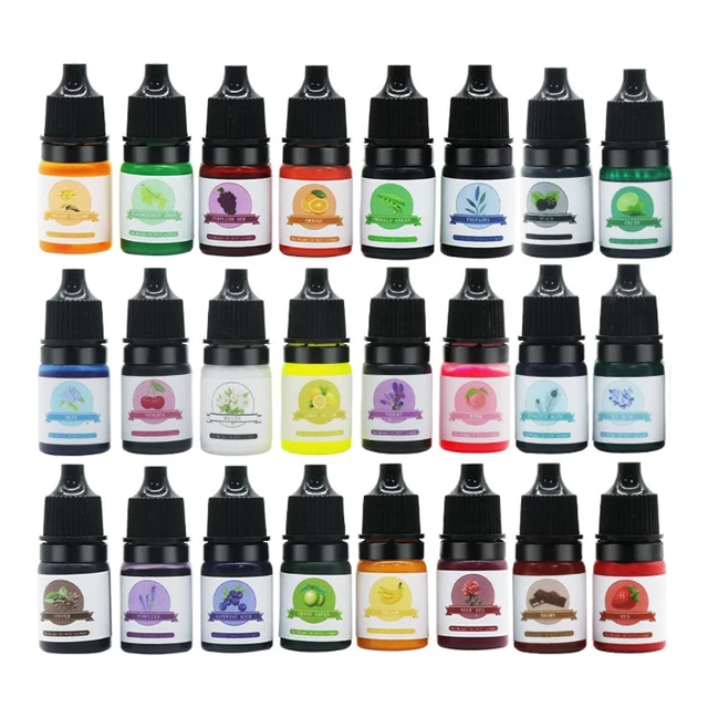 Kit de pigments en résine époxy, 24 couleurs, 10ML, Art, encre, alcool,  liquide, Colorant, Diffusion, UV, fabrication de bijoux - AliExpress