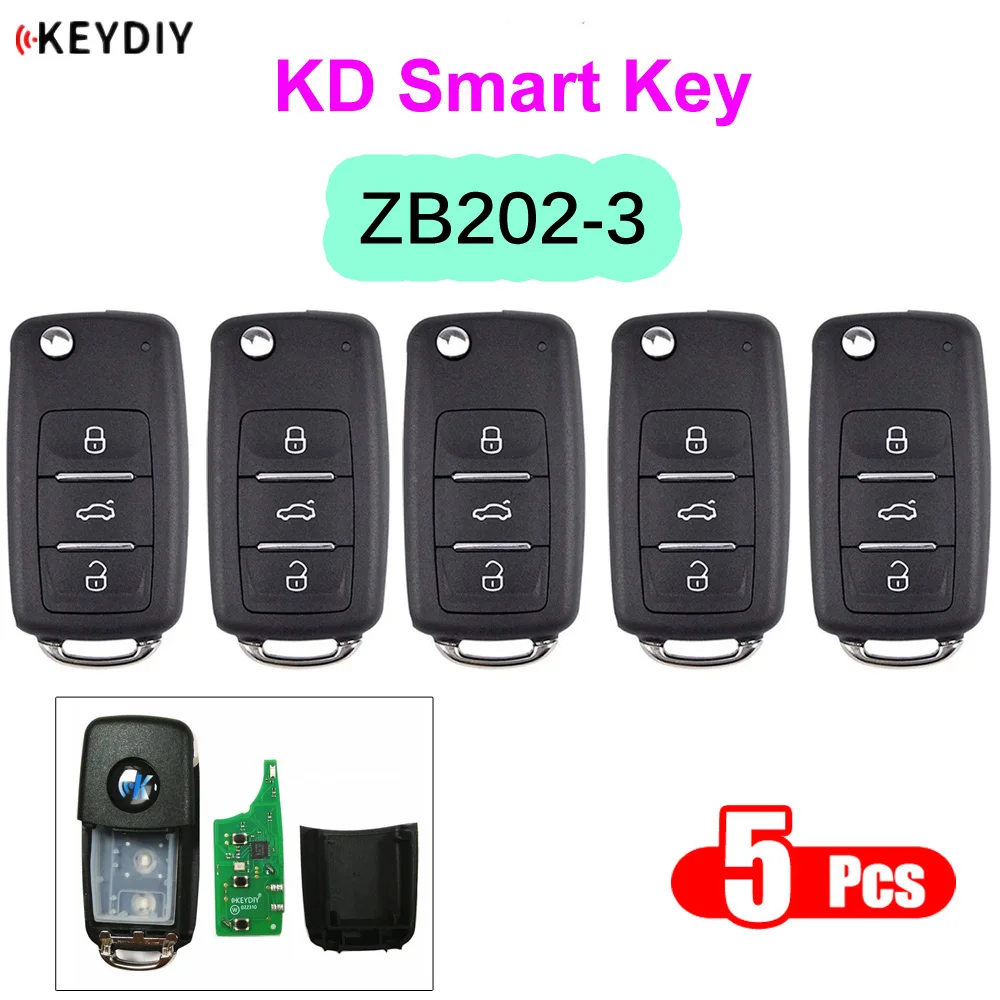 5 шт./лот KEYDIY ZB Remote ZB202-4 Многофункциональный Умный Автомобильный ключ B5 типа 202AJ