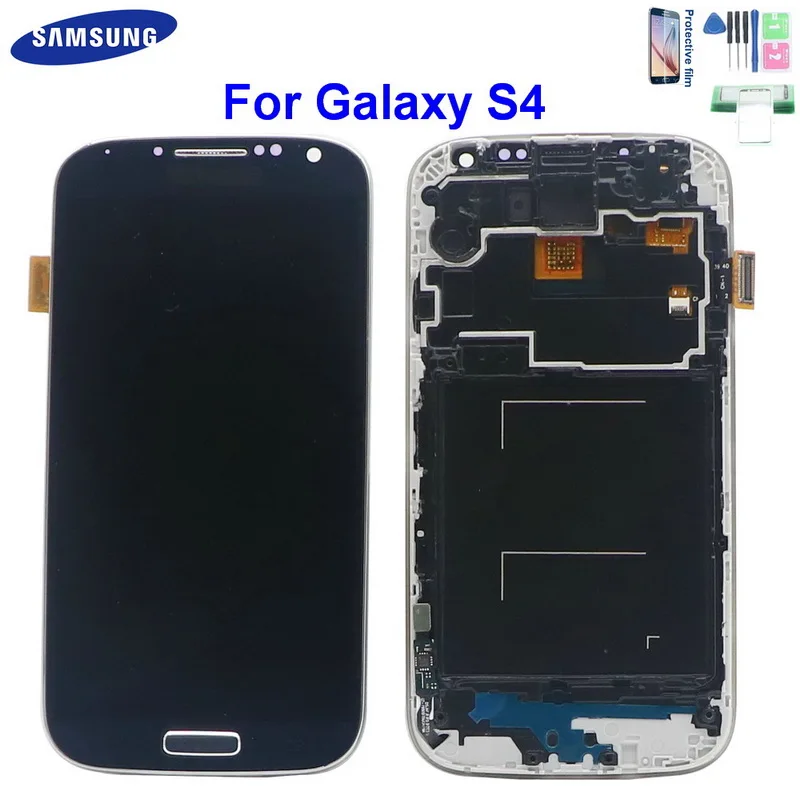 Для SAMSUNG Galaxy S4 ЖК-дисплей с рамкой i9500 i9505 i9506 i337 сенсорный экран дигитайзер сборка