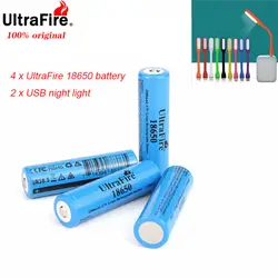 Ultrafire 18650 2200 мАч 3,7 В литий-ионная аккумуляторная батарея luz USBLED ночник литиевый para Лас baterias de la linterna