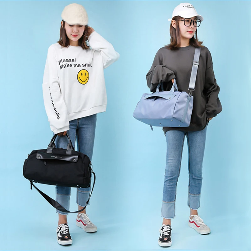 Gym Bags For Women With Shoe Compartment Sport Gym Bag With Wet Pocket New Femal Yoga Duffel Bags Outdoor Travel Luggage Bags