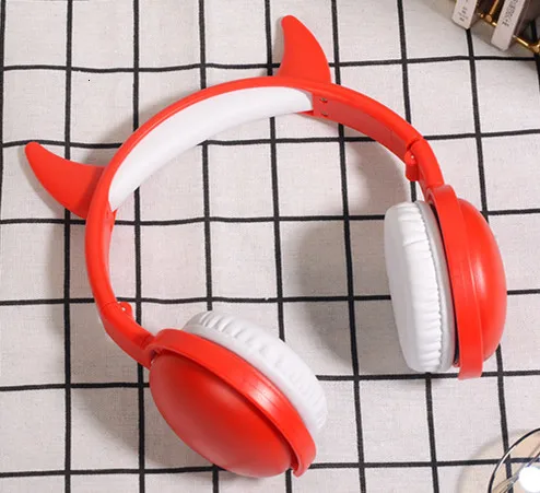 Red Гарнитура с рисунком дьявола из мультфильма, Bluetooth наушники, беспроводные наушники, Складные стерео наушники, аудио Mp3 микрофон, музыка для смартфона - Цвет: Red