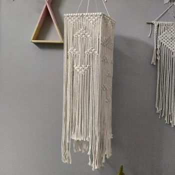 

Wall Tapestry Lamp Decoration Macrame Bohemia Handcraft Tassel Tapestry Background Wall Decor