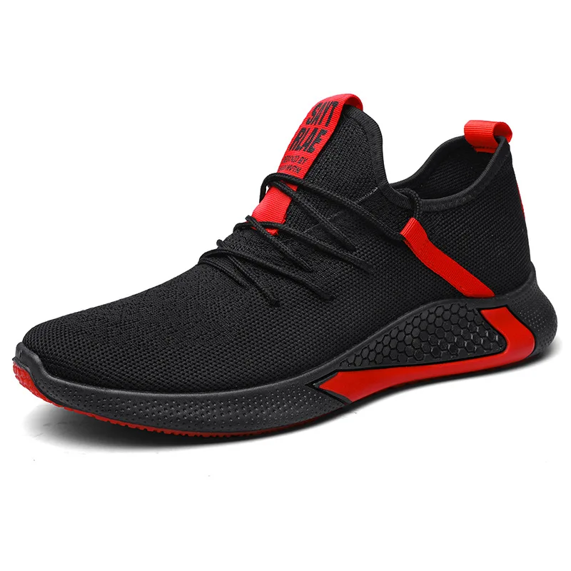 Хит, спортивная обувь для мужчин, сетка для бега, гимнастики, тренировок, фитнеса, на открытом воздухе, Max INS, фирменный дизайн, размеры 39-47, мужские спортивные кроссовки - Цвет: black red