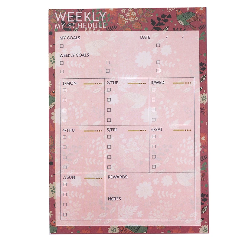 flower weekly Ежемесячный недельный ежедневник-планировщик, записная книжка, записная книжка, флэш-карта для учебы, рабочий планировщик, записная книжка, контрольный лист, школьные канцелярские принадлежности, поставка Bts - Цвет: flower weekly