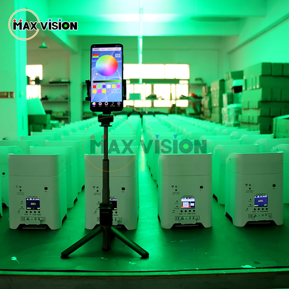 

10pcs WIFI Battery SMART DJ 6x18w RGBWA UV 6in1 Par light wireless dmx LED Uplights remote