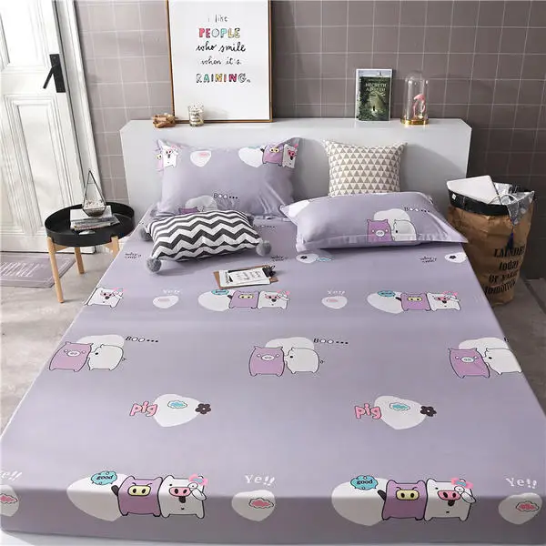Fitted Sheet Pastoral Style Printing Bed Mattress With Four Corners And Elastic Band Bed Sheets Multi Size For Household