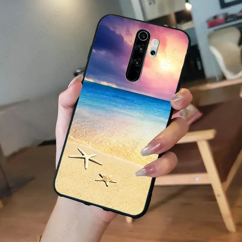 best flip cover for xiaomi The Sea Waves Beach spray ocean island Phone Case for redmi note8pro note7 note5 note6pro 7A 8A Note8T note9s note9pro Cells phone cases for xiaomi