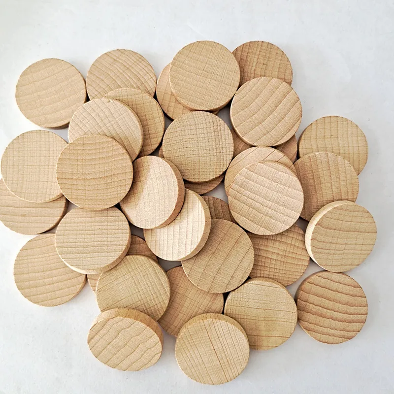 Círculos de madera redondos sin terminar, Chips para manualidades, proyectos de arte, juego de mesa, adornos, 50 piezas