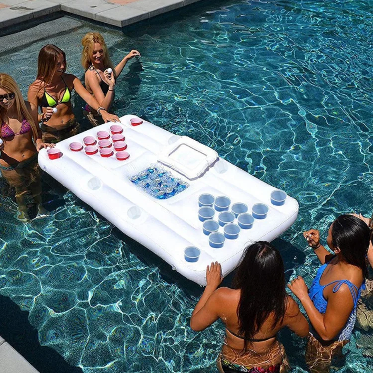 

PVC Air Mattress Inflatable Game Floating Row chong qi bei Hole Floating Row Floating Deck Chair Ping Pong Game Floating Row