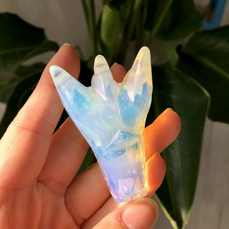 Розовый кварц Череп натуральный кристалл голова дракона Лабрадорит Wicca камень аметист Статуэтка для украшения XYW